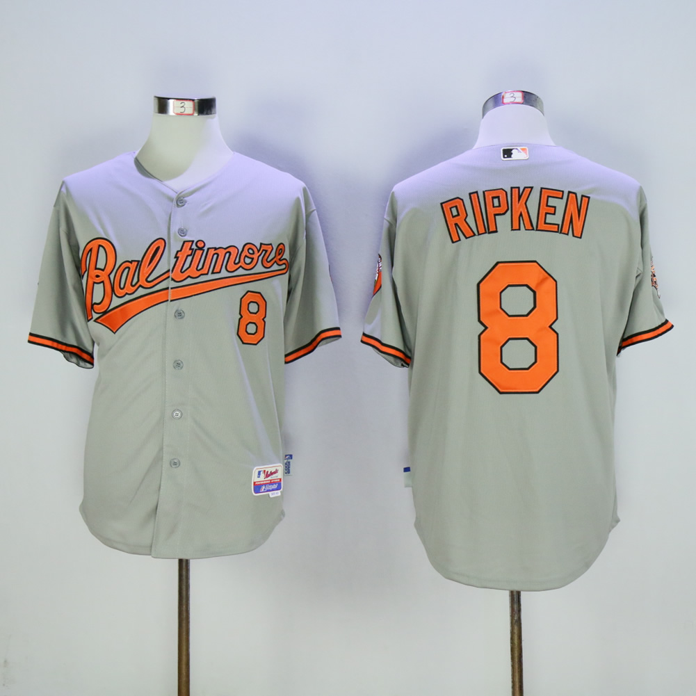 Men Baltimore Orioles 8 Cal Ripken Grey MLB Jerseys